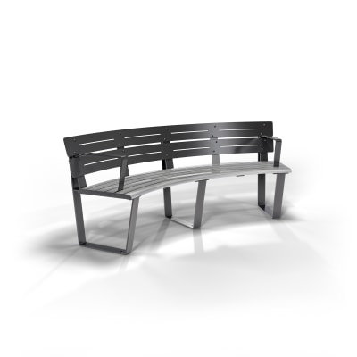 AF Curved Seat Concave + Armrest AS1428.2 Anodised Battens PC Charcoal AF Curved Seat Concave + Armrest AS1428.2 Anodised Battens PC Charcoal