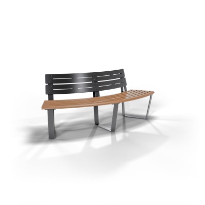 AF Curved Seat Convex Alugrain Golden Gum PC Charcoal