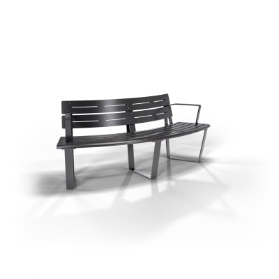 AF Curved Seat Convex + Armrest AS1428.2 PC Charcoal AF Curved Seat Convex + Armrest AS1428.2 PC Charcoal
