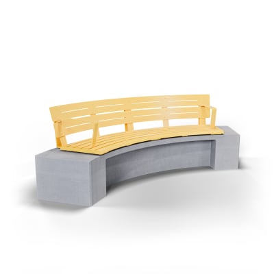 AF Curved Plinth Seat Concave + Armrest AS1428.2 PC Moonlight
