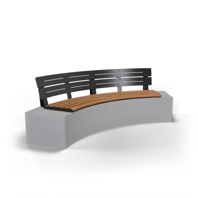 AF Curved Plinth Seat Concave Alugrain Golden Gum PC Charcoal