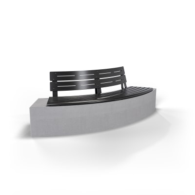 AF Curved Plinth Seat Convex PC Charcoal