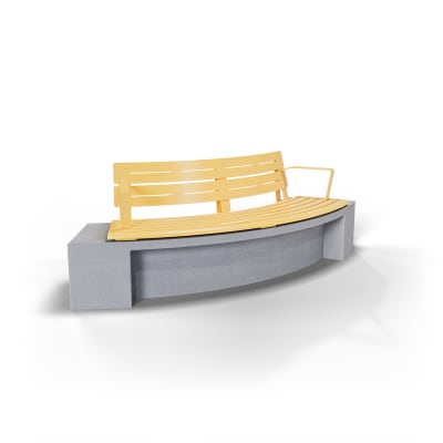 AF Curved Curved Plinth Seat Convex + Armrest AS1428.2 PC Moonlight