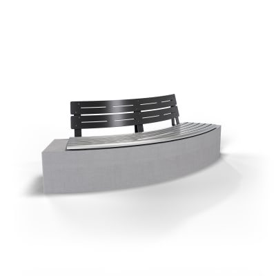 AF Curved Plinth Seat Convex Anodised PC Charcoal