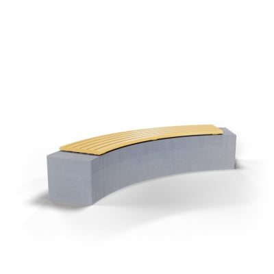 Avenue Form Curved Plinth Bench | Zinc Yellow Avenue Form Curved Plinth Bench | Zinc Yellow