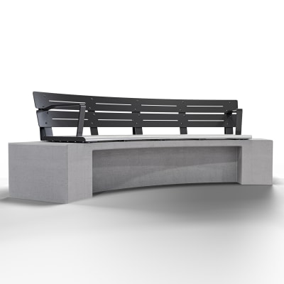 Avenue Form Curved Plinth Seat + Armrests Concave | Charcoal Avenue Form Curved Plinth Seat + Armrests Concave | Charcoal