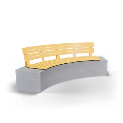 Avenue Form Curved Seat Plinth Seat Concave | Zinc Yellow Avenue Form Curved Seat Plinth Seat Concave | Zinc Yellow