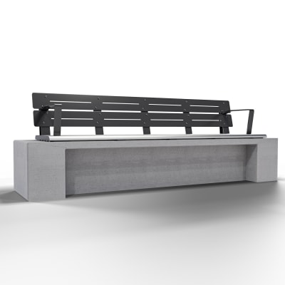 Avenue Form Straight Plinth Seat + Armrest | Charcoal Avenue Form Straight Plinth Seat + Armrest | Charcoal