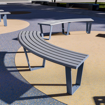 Avenue Form Curved Bench | Wedgewood | Palladium Silver Avenue Form Curved Bench | Wedgewood | Palladium Silver