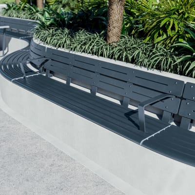 Avenue Form Straight Plinth Seat + Armrest | Deep Ocean Avenue Form Straight Plinth Seat + Armrest | Deep Ocean
