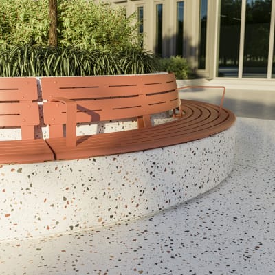 Avenue Form Curved Plinth Seat Convex + Armrests | Claypot Avenue Form Curved Plinth Seat Convex + Armrests | Claypot