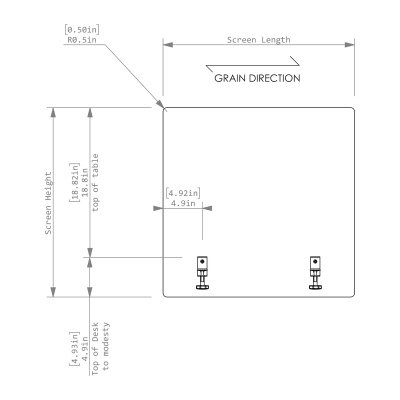 Inala desking screen - 23.75" H - front view