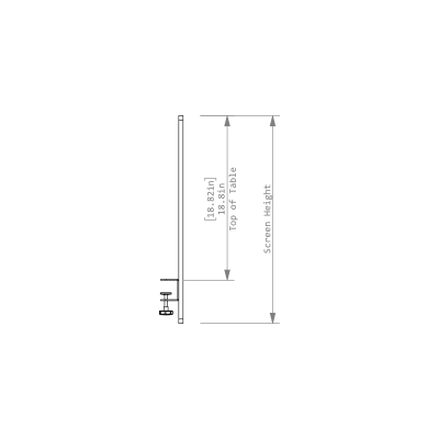Inala desking screen - 23.75" H - side view