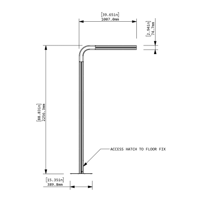 Cooee Spaces wall pod - 40x89 - side view