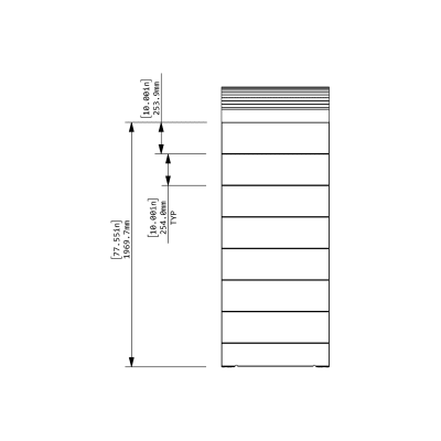 Cooee Spaces wall pod - 40x89 - front view