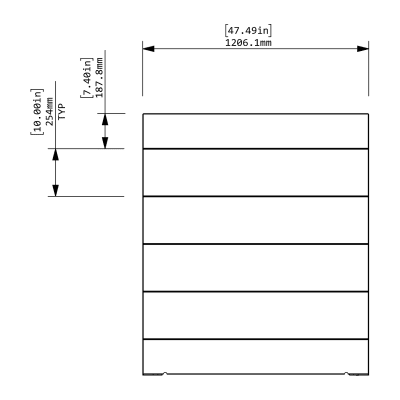 Cooee Spaces three quarter wall - 48x55 - front view Cooee Spaces three quarter wall - 48x55 - front view