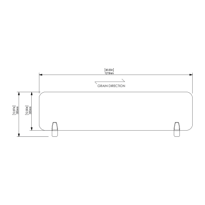 bilby desking screen extension - 48"x12" - front view bilby desking screen extension - 48"x12" - front view