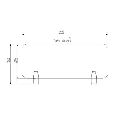 bilby desking screen extension - 30"x12" - front view bilby desking screen extension - 30"x12" - front view