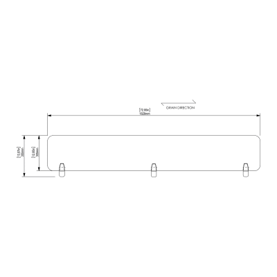 bilby desking screen extension - 72"x12" - front view bilby desking screen extension - 72"x12" - front view