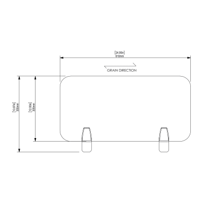 bilby desking screen extension - 24"x12" - front view bilby desking screen extension - 24"x12" - front view
