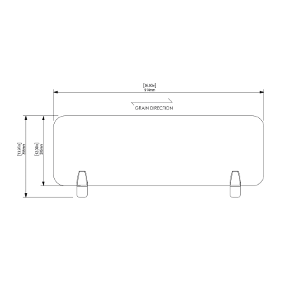 bilby desking screen extension - 36"x12" - front view bilby desking screen extension - 36"x12" - front view