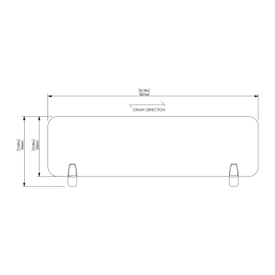 bilby desking screen extension - 42"x12" - front view bilby desking screen extension - 42"x12" - front view