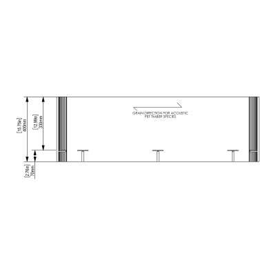 mallee desking screen - C shape - 15.75" - 1 piece blind mount - front view