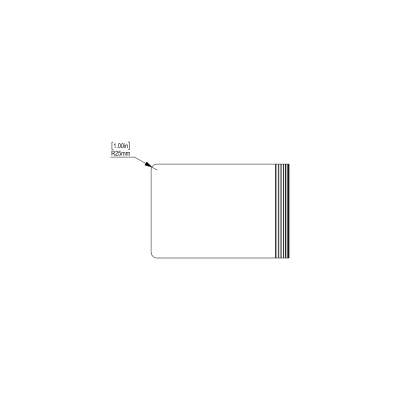 mallee desking screen - L shape - 15.75" - 1 piece blind mount - side view
