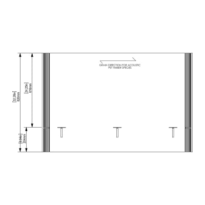 mallee desking screen - c shape - 32.28" - 1 piece blind mount - front view