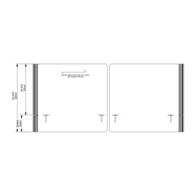 mallee desking screen - C shape - 32.28" - 2 piece blind mount - front view