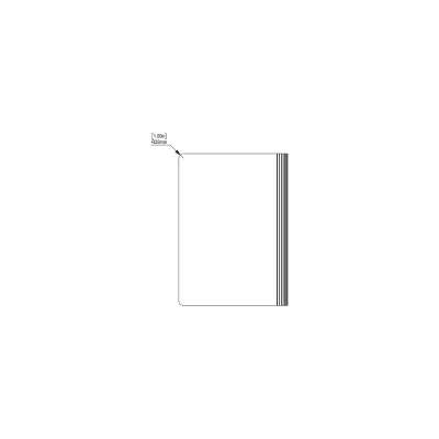 mallee desking screen - C shape - 32.28" - 2 piece blind mount - side view
