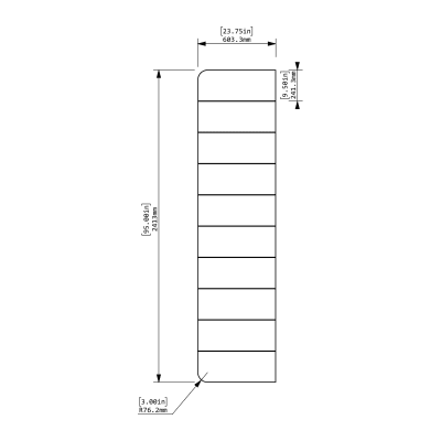 cooee collaboration wallboard - 24x95" - front view