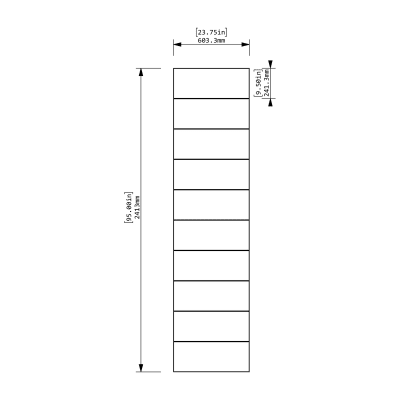 cooee collaboration wallboard - 24x95" - front view