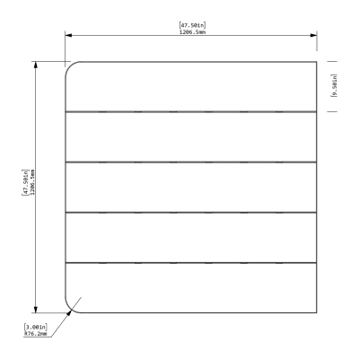 cooee collaboration wallboard - 48x48" - front view