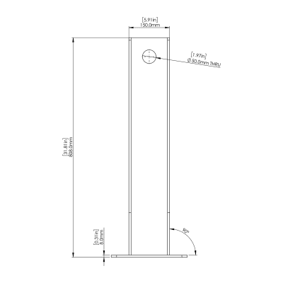 Prospect Surface Fixed Bollard - front view