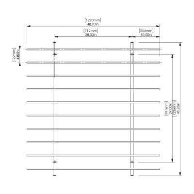 Baffle Systems Bolt Small (High) - Top View Baffle Systems Bolt Small (High) - Top View