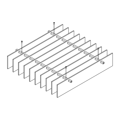 Baffle Systems Square Small (High) - Perspective View Baffle Systems Square Small (High) - Perspective View