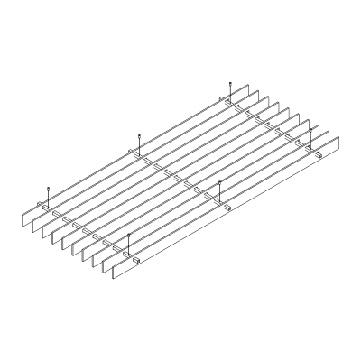 Baffle Systems Square Large (Low) - Perspective View Baffle Systems Square Large (Low) - Perspective View