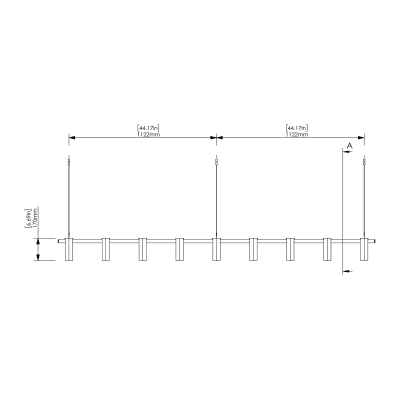 Box Baffles Uniform Span 39" x 95" x 7" - Front View