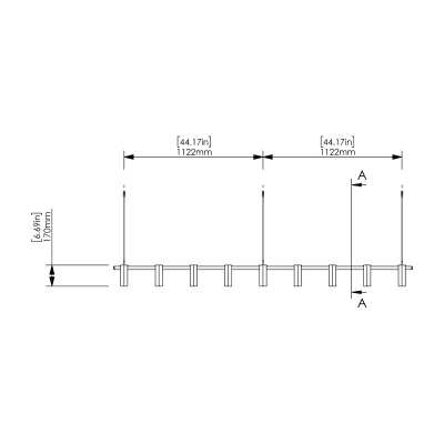 Box Baffles Uniform Span 93" x 95" x 7" - Front View