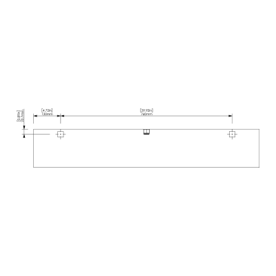 Box Baffles Span 39" - Front View Box Baffles Span 39" - Front View