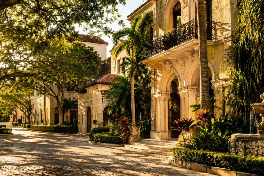 barrio de Coral Gables de inspiración mediterránea
