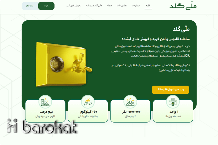 ملی گلد سامانه خرید و فروش طلای آبشده