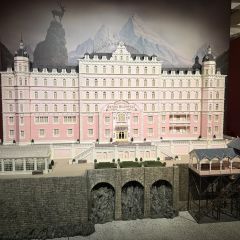 A model of the Grand Budapest Hotel from the film of the same name