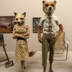 Models of Mr and Mrs Fox from Fantastic Mr Fox