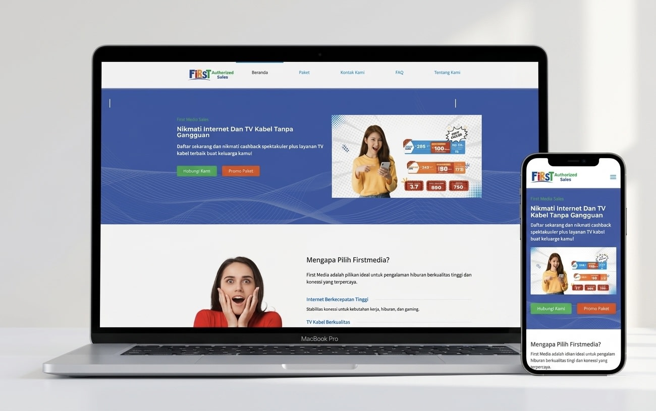 Mockup Website Firstmedia Marketing Landing Page