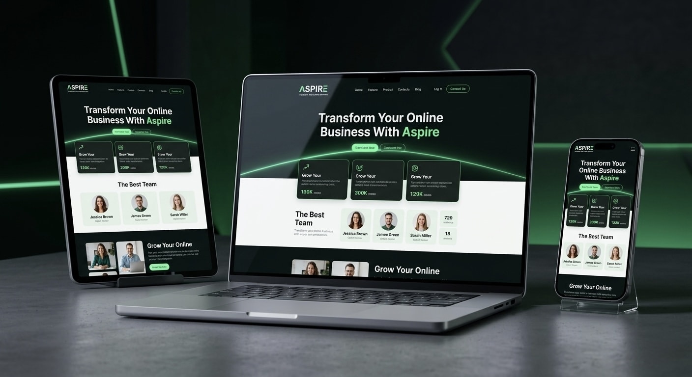 Mockup Website Aspire SaaS