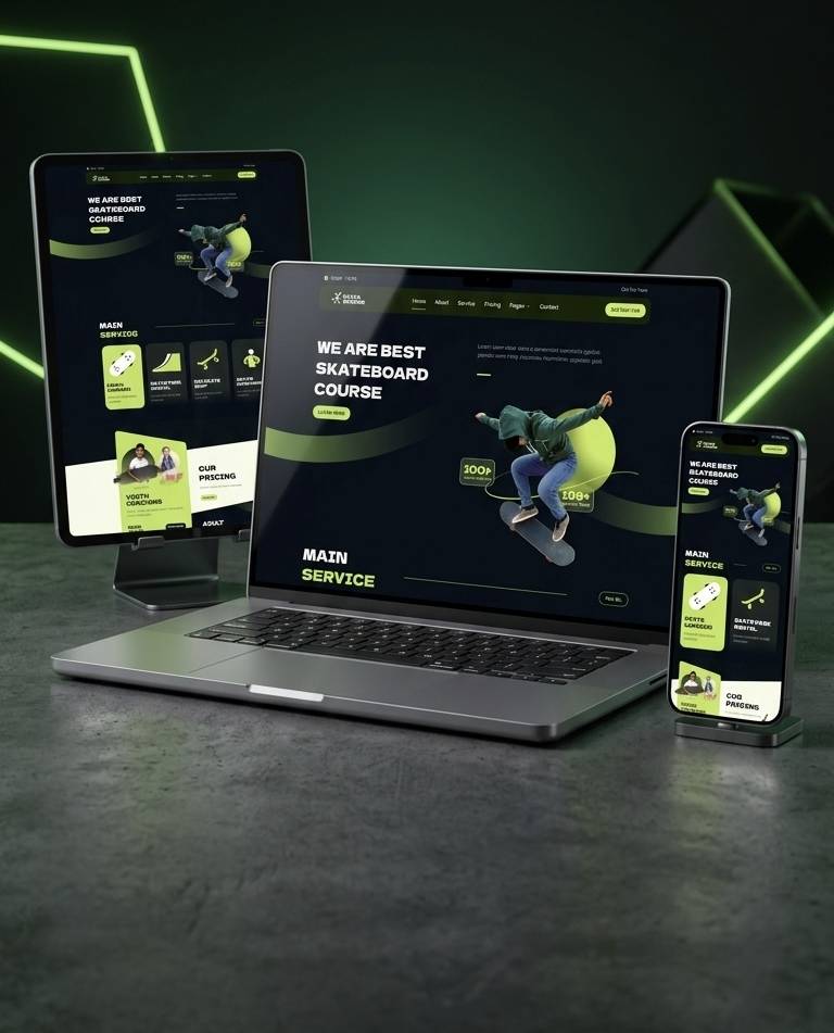 Mockup Skateboard Course Website