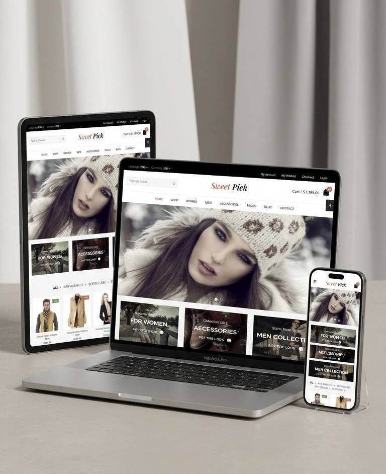 Mockup Website Sweet Pick Fashion Online Store