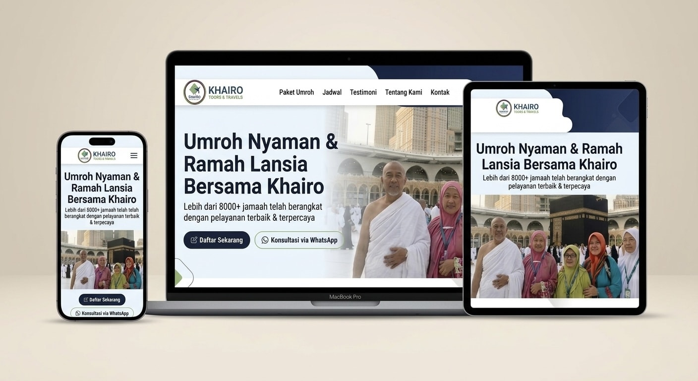 Mockup Website Umroh Travel Website